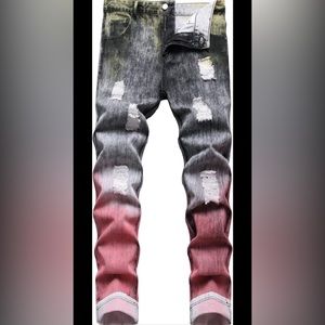Men’s ombré Jeans black and red
